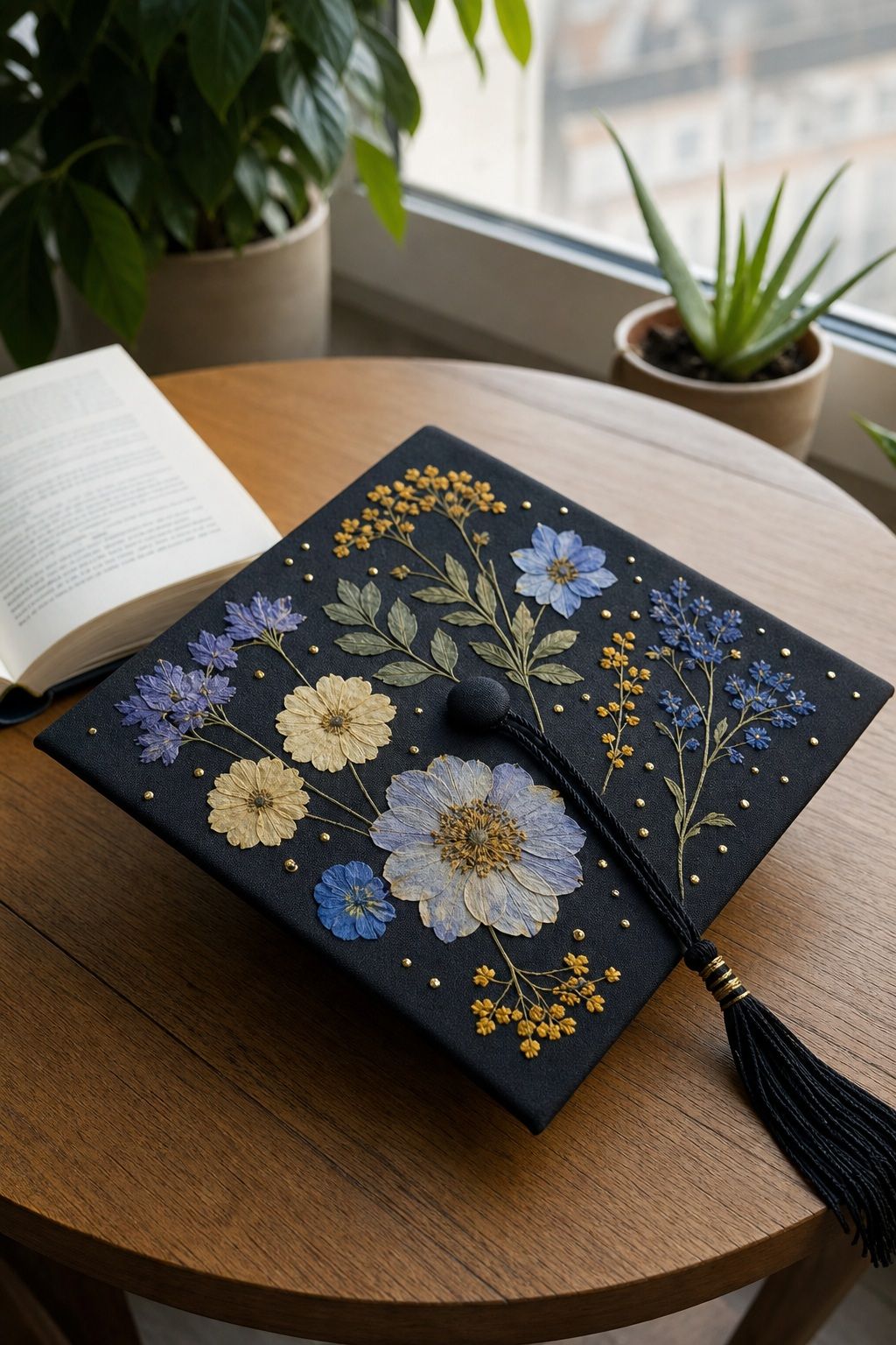 Pressed Flower Cap Design small apartment idea for Top 20 Creative Graduation Cap Designs to Celebrate Your Big Day.