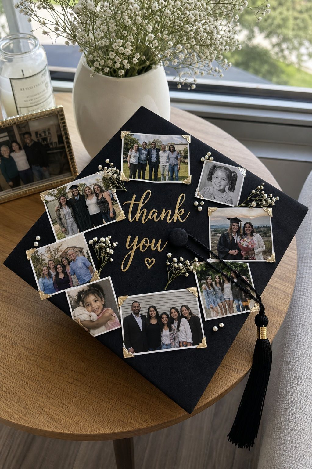 Family Photo Collage Cap small apartment idea for Top 20 Creative Graduation Cap Designs to Celebrate Your Big Day.