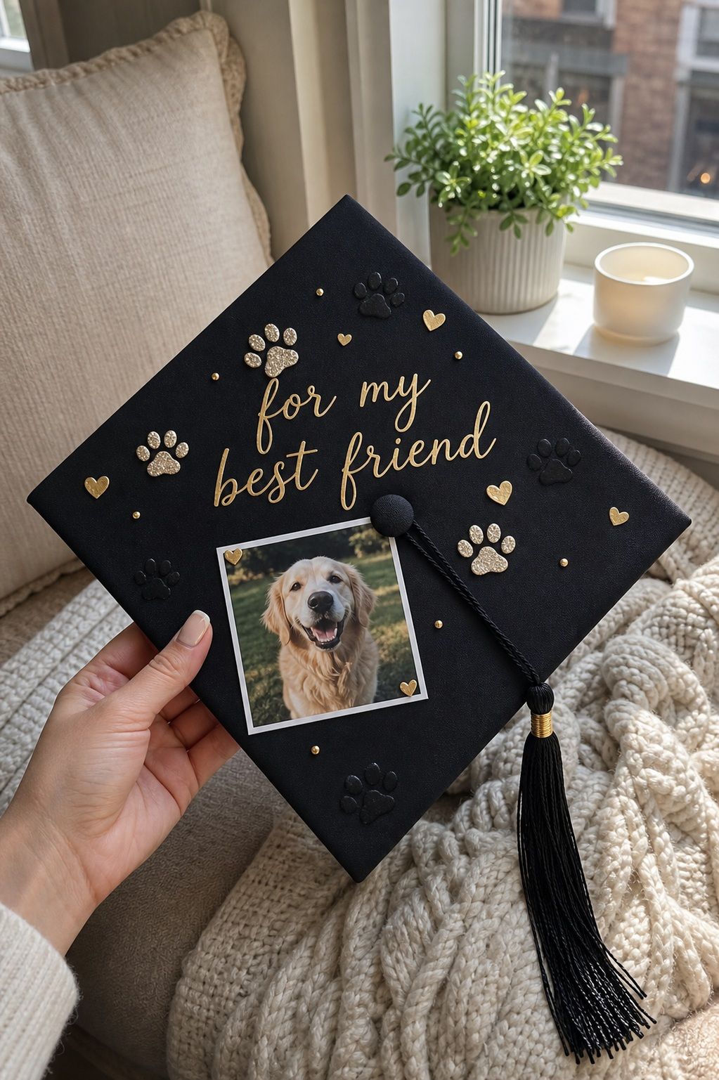 Pet Photo Tribute Cap small apartment idea for Top 20 Creative Graduation Cap Designs to Celebrate Your Big Day.