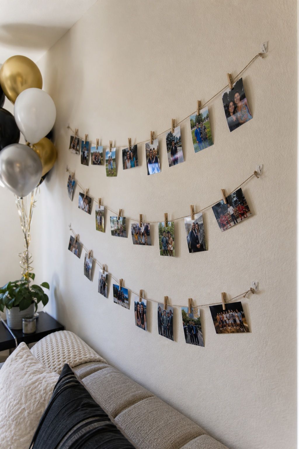 Photo Garland Display small apartment idea for Top 20 Graduation Decoration Ideas That Make Any Party Feel Special.