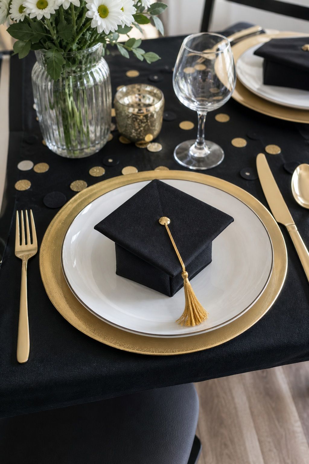Graduation Cap Napkin Fold small apartment idea for Top 20 Graduation Decoration Ideas That Make Any Party Feel Special.