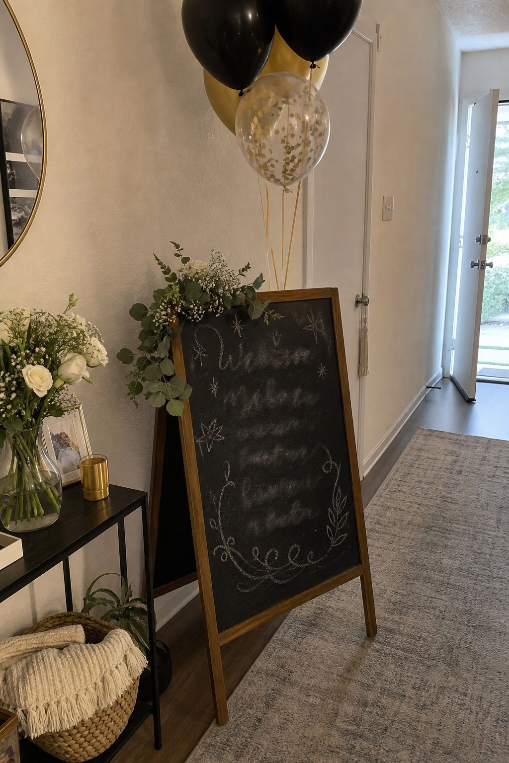 Chalkboard Welcome Sign small apartment idea for Top 20 Graduation Decoration Ideas That Make Any Party Feel Special.