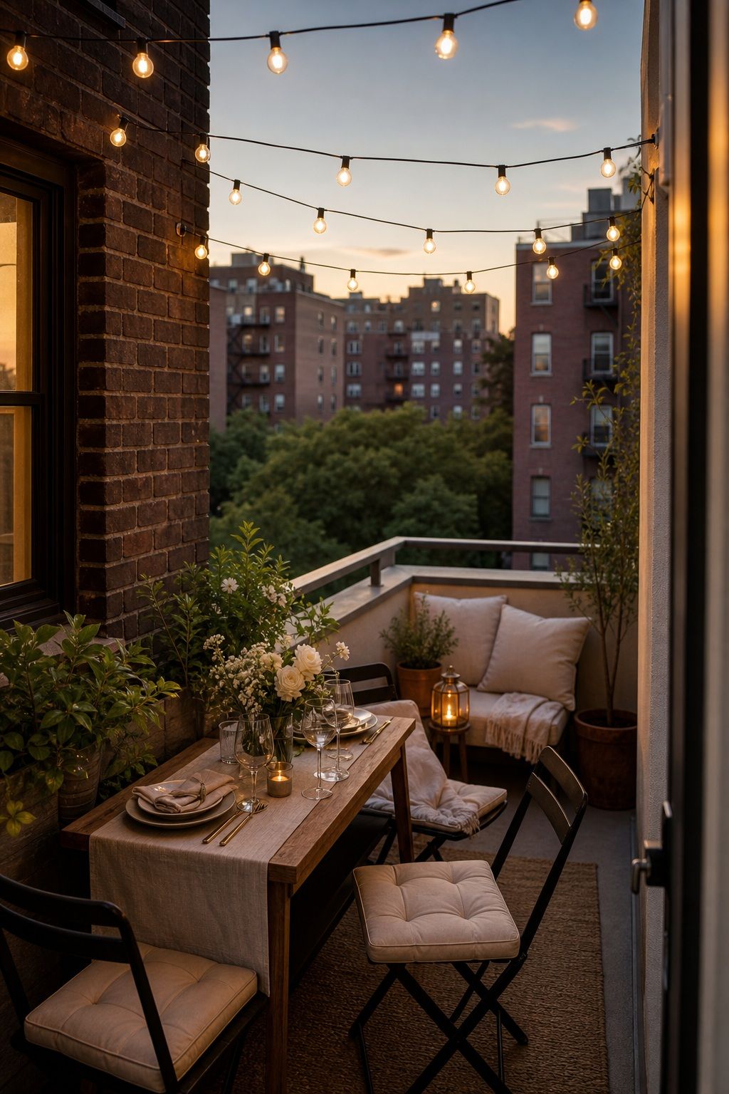 LED Globe Lights Strung Above the Patio small apartment idea for Top 18 Graduation Party Decor Ideas That Make Your Event Unforgettable.
