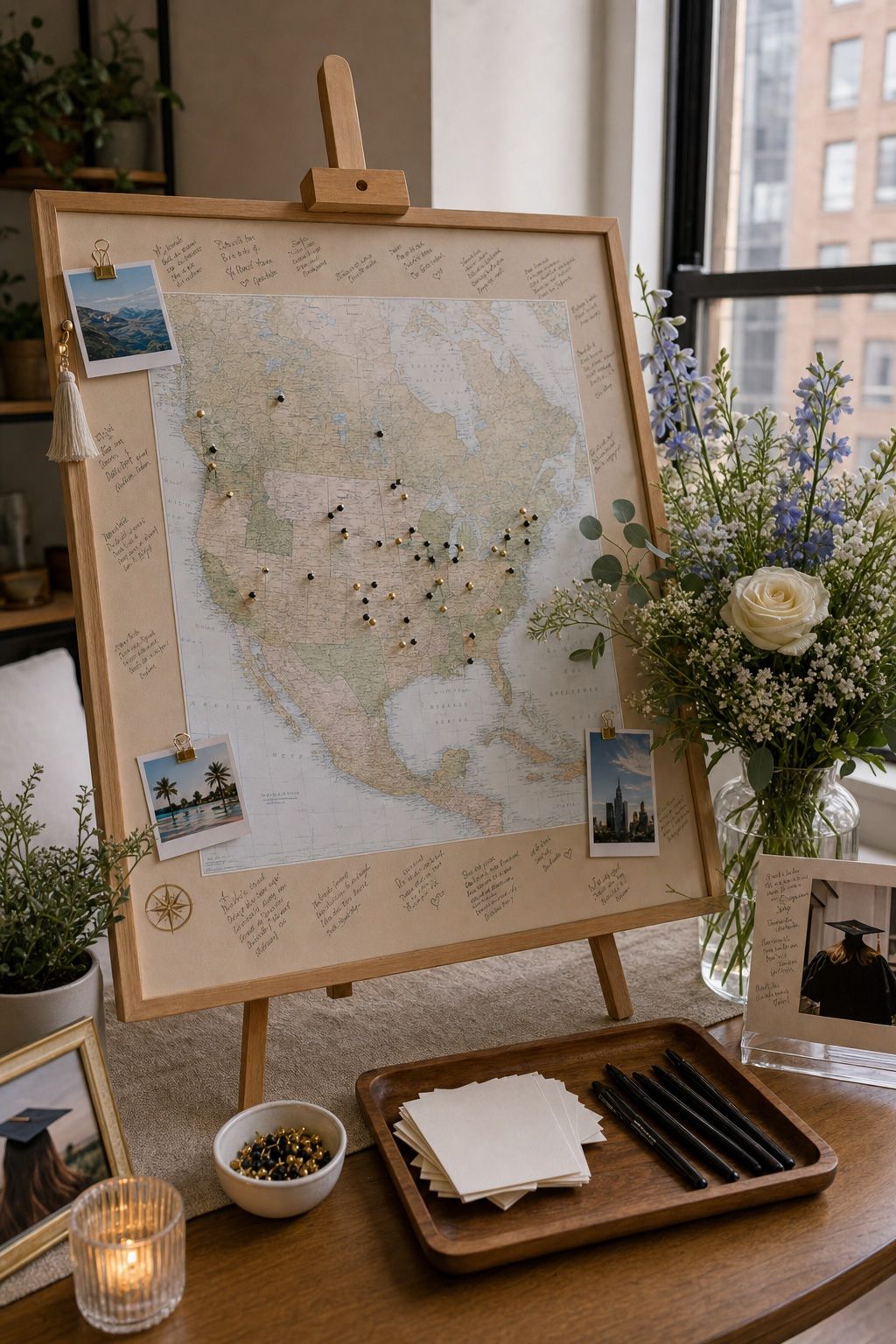 Personalized Where Next Map Board for Guests to Sign small apartment idea for Top 18 Graduation Party Decor Ideas That Make Your Event Unforgettable.