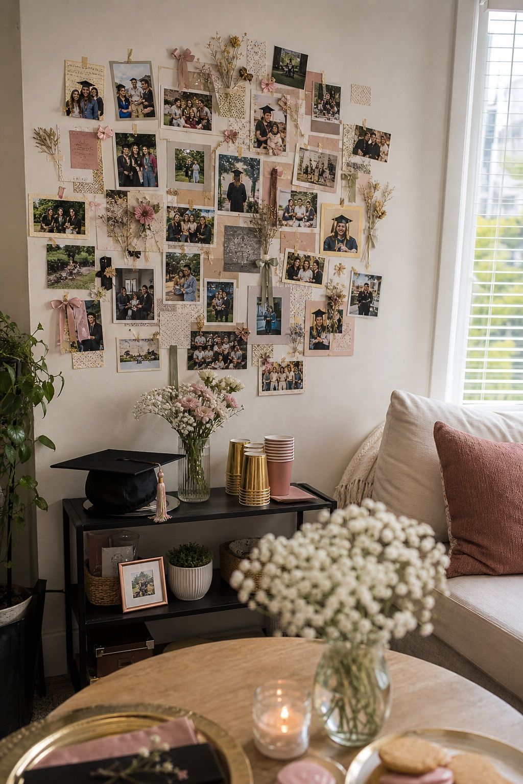 Scrapbook Memory Wall as the Party's Central Feature small apartment idea for Top 16 Graduation Party Themes That Go Beyond the Basics.