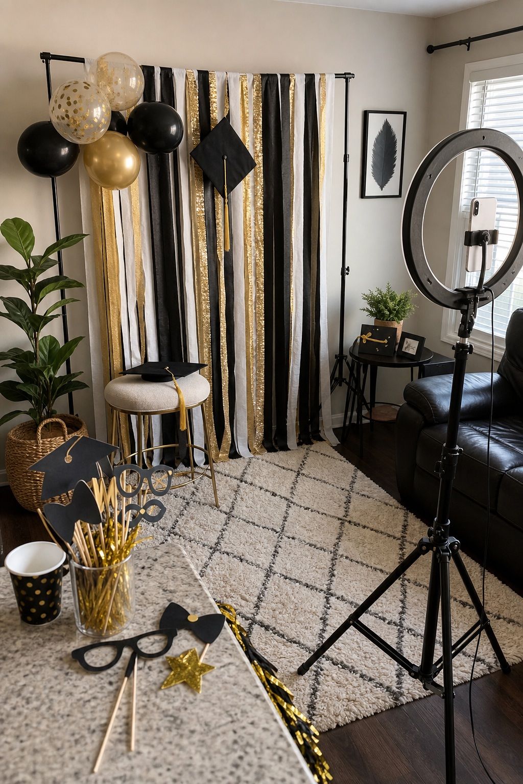 DIY Photo Booth With Custom Props small apartment idea for Top 16 Graduation Party Themes That Go Beyond the Basics.