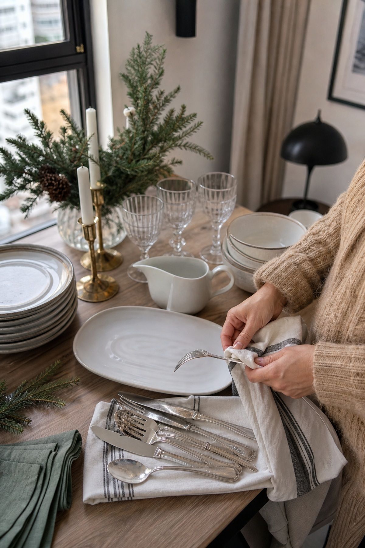 Polish, Pull, and Check the Serving Pieces for hosting Christmas dinner at home.