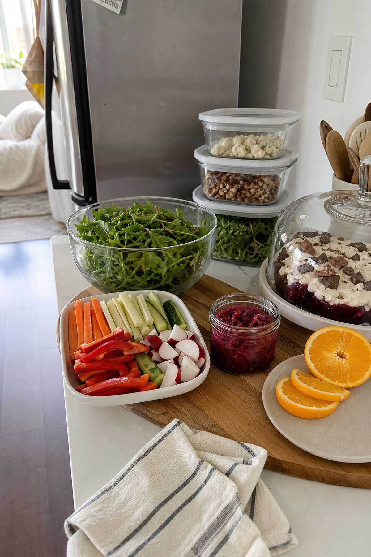 Finish All the Cold Prep for hosting Christmas dinner at home.