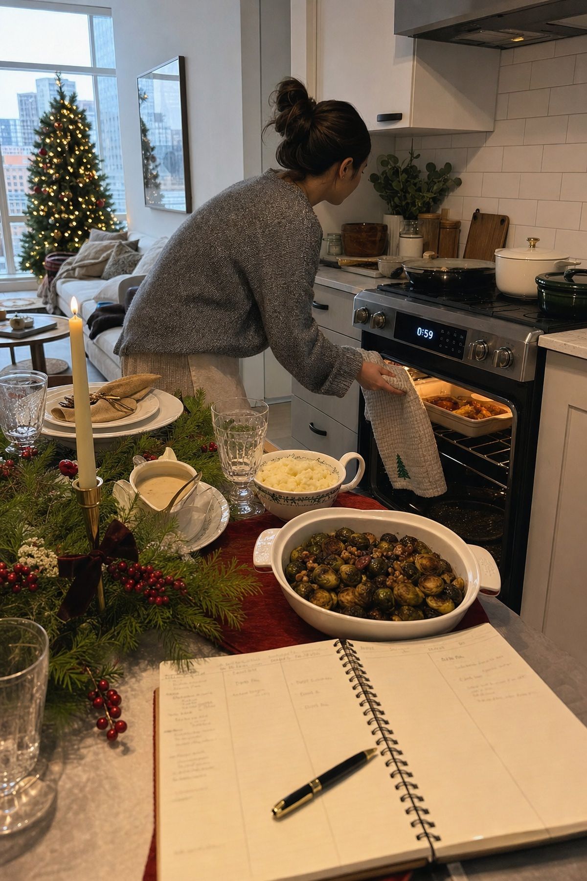 Christmas Day: Timeline and Service for hosting Christmas dinner at home.