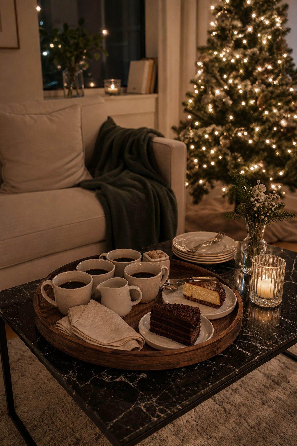 Move Dessert and Coffee to a Fresh Spot for hosting Christmas dinner at home.