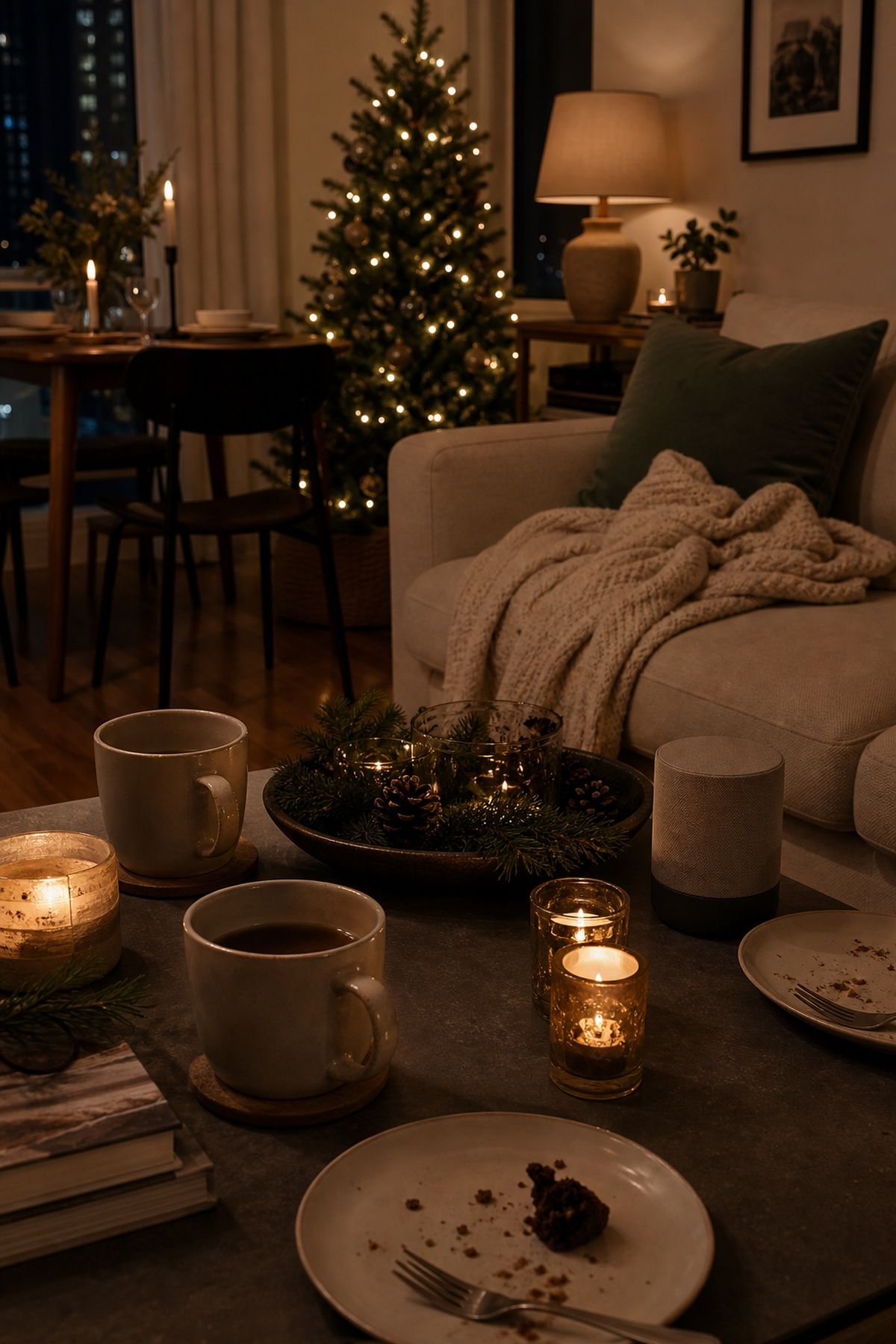 Design a Gentle Wind-Down for hosting Christmas dinner at home.