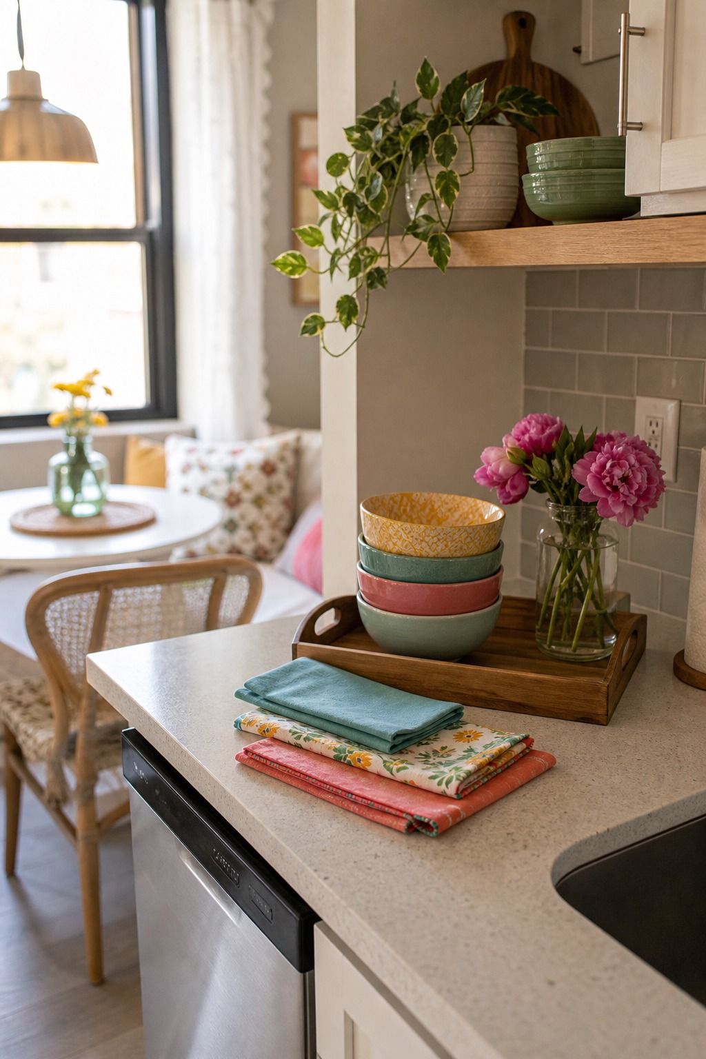 Use Color You Can Pack Away small apartment idea for Top 18 Easy Kitchen Summer Decor Ideas for Small Apartments.