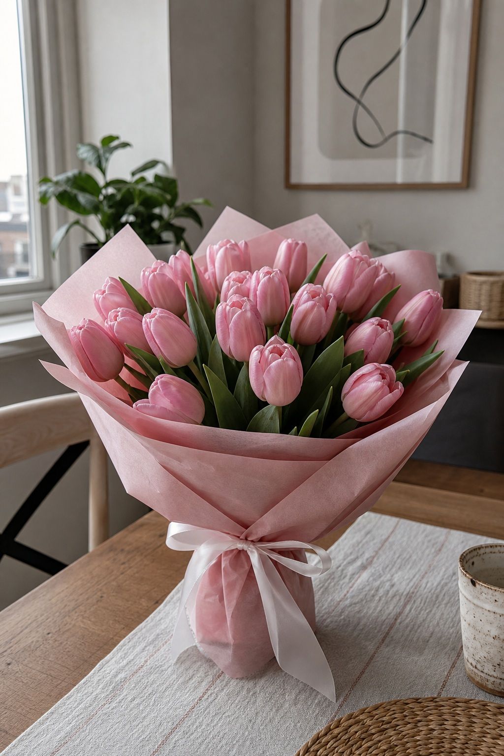 Tulip Monochrome Bouquet small apartment idea for Top 16 Mother's Day Bouquet Ideas for a Beautiful Gift.