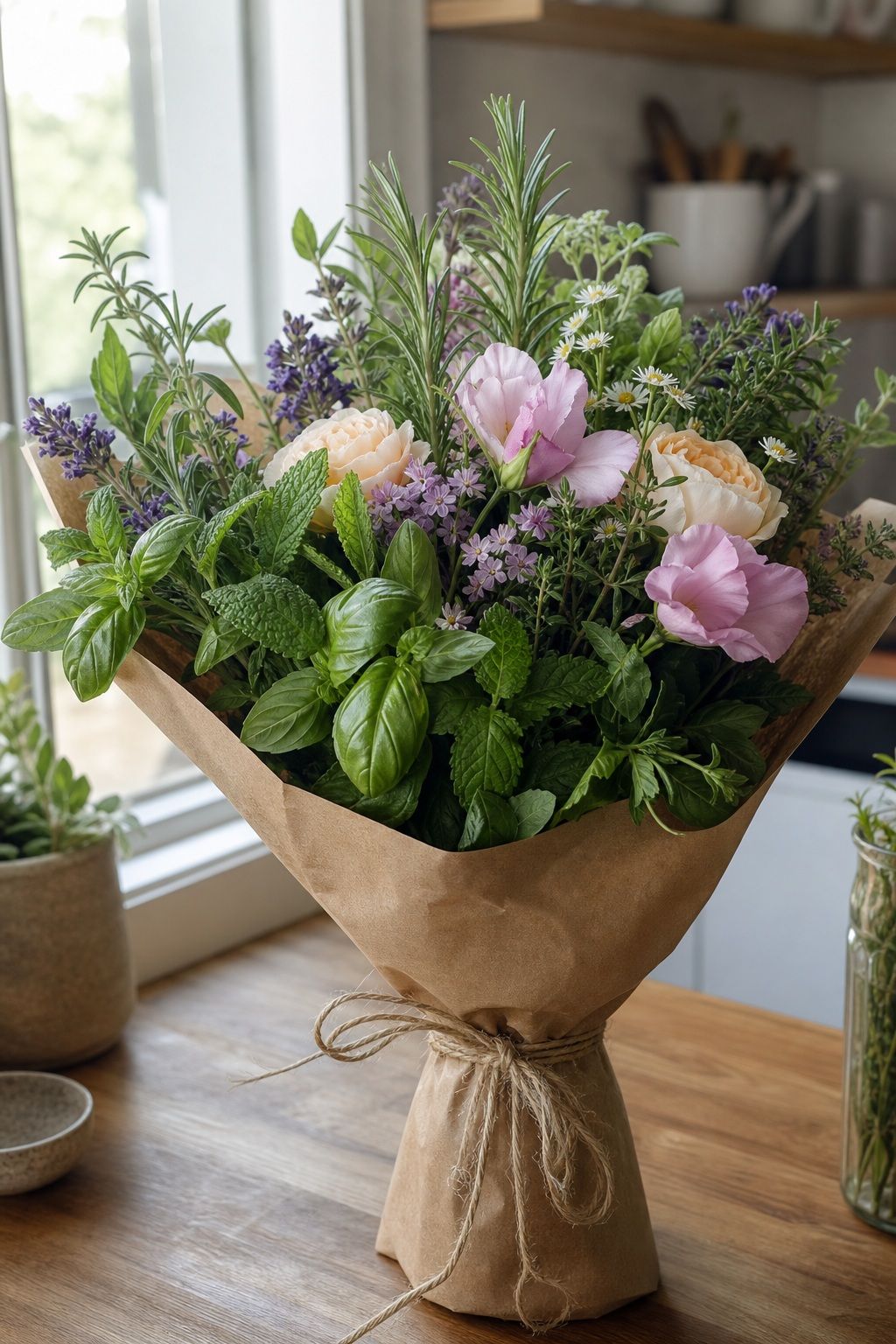 Herb and Flower Bouquet small apartment idea for Top 16 Mother's Day Bouquet Ideas for a Beautiful Gift.