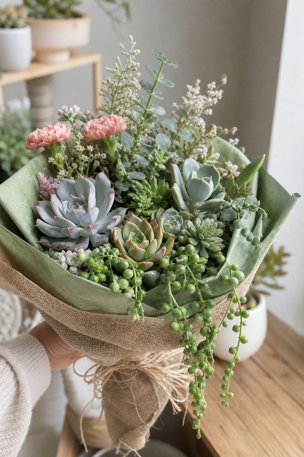 Succulent Bouquet small apartment idea for Top 16 Mother's Day Bouquet Ideas for a Beautiful Gift.