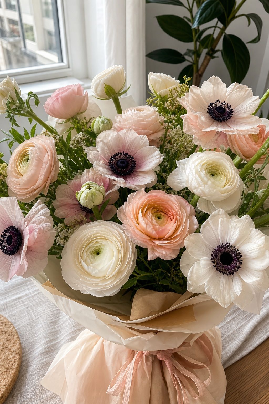 Anemone and Ranunculus Bouquet small apartment idea for Top 16 Mother's Day Bouquet Ideas for a Beautiful Gift.