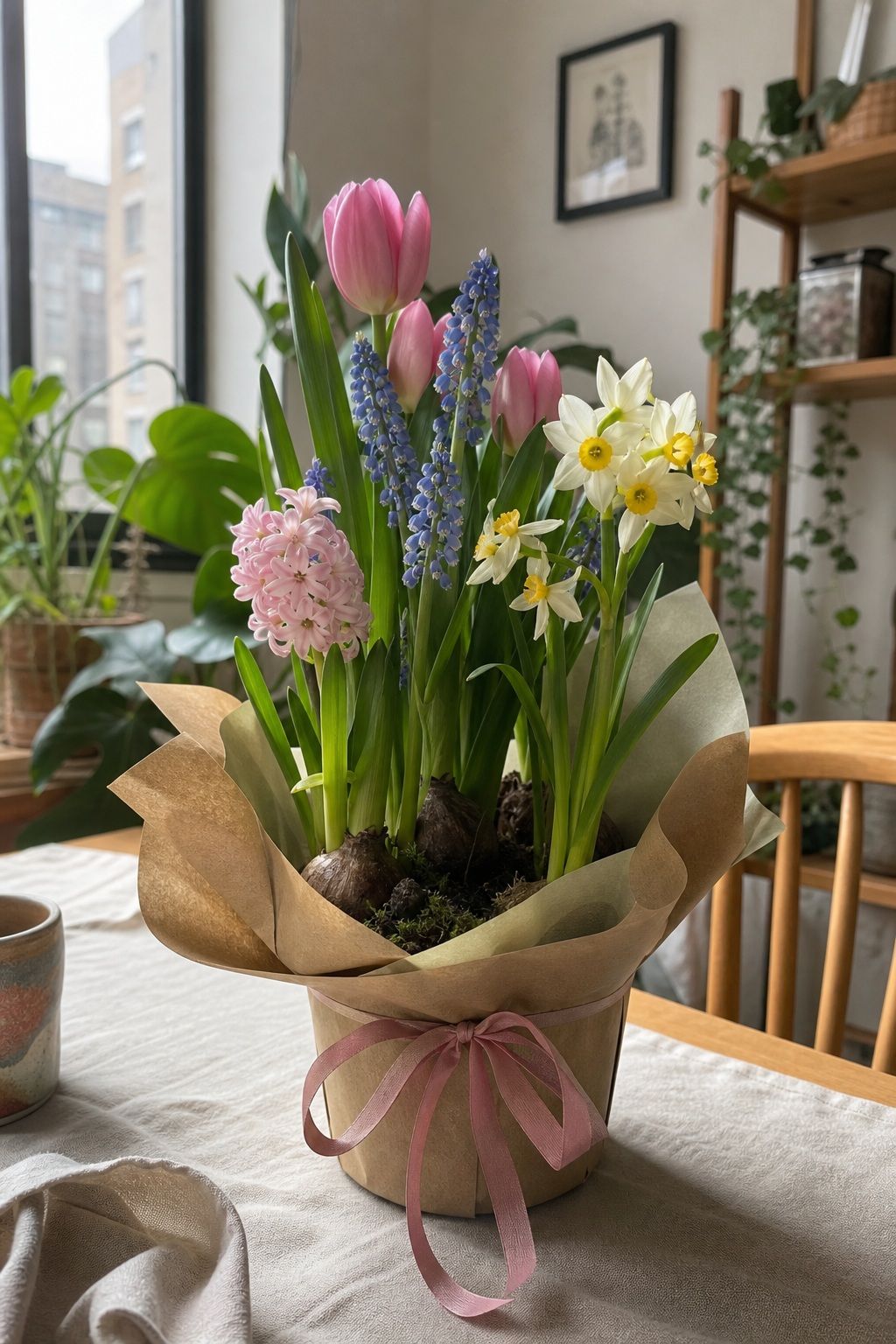 Potted Bulb Arrangement as a Bouquet Gift small apartment idea for Top 16 Mother's Day Bouquet Ideas for a Beautiful Gift.