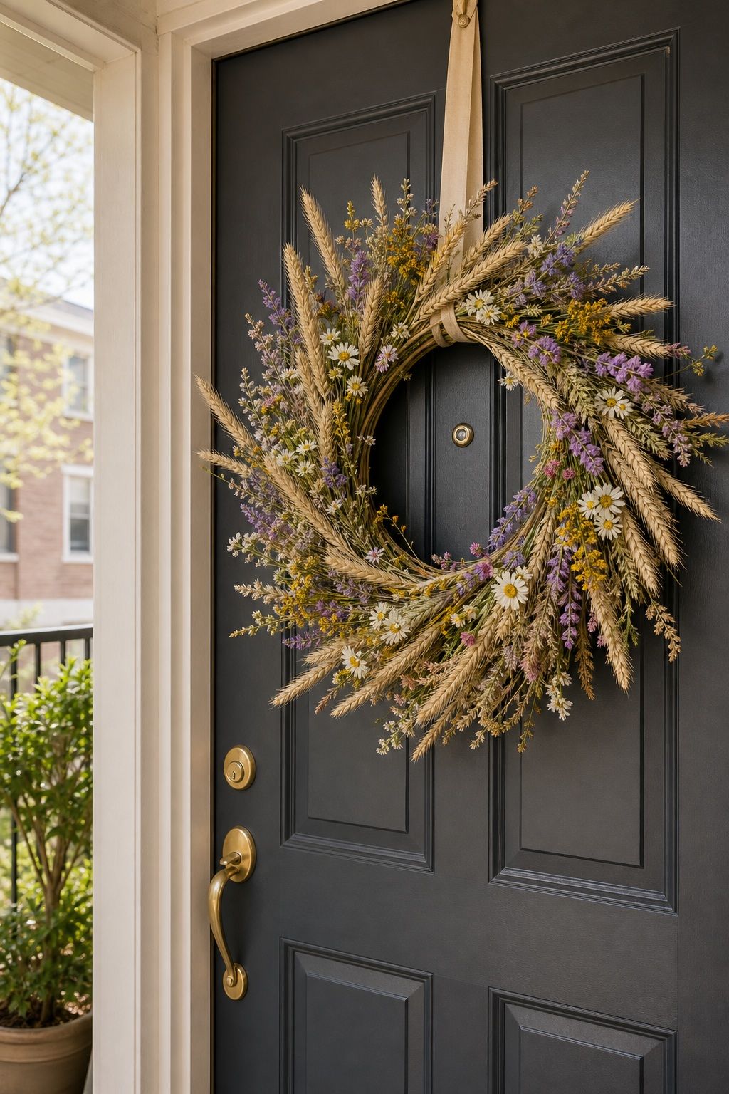 Wildflower and Wheat Bundle Wreath small apartment idea for Top 15 Mother's Day Wreath Ideas for Your Front Door.