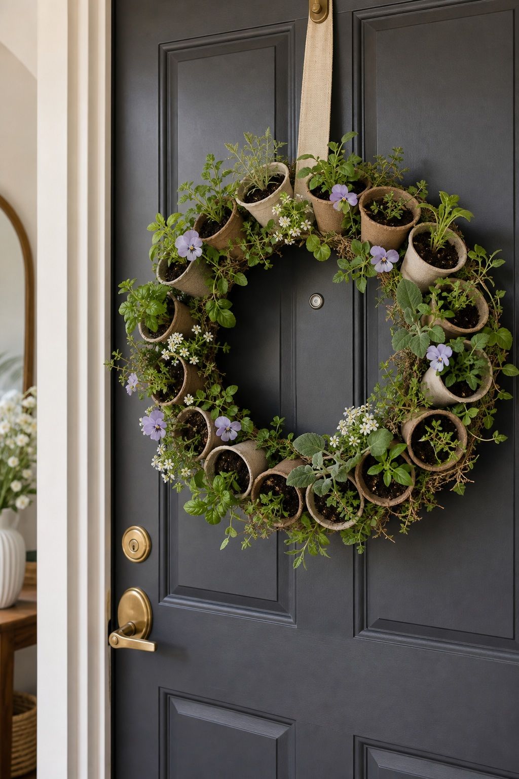 Spring Seedling Wreath small apartment idea for Top 15 Mother's Day Wreath Ideas for Your Front Door.
