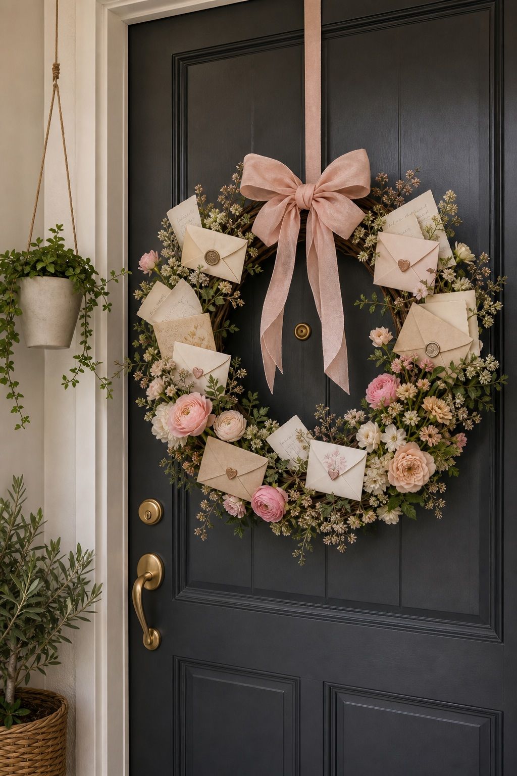Love Letter Wreath small apartment idea for Top 15 Mother's Day Wreath Ideas for Your Front Door.
