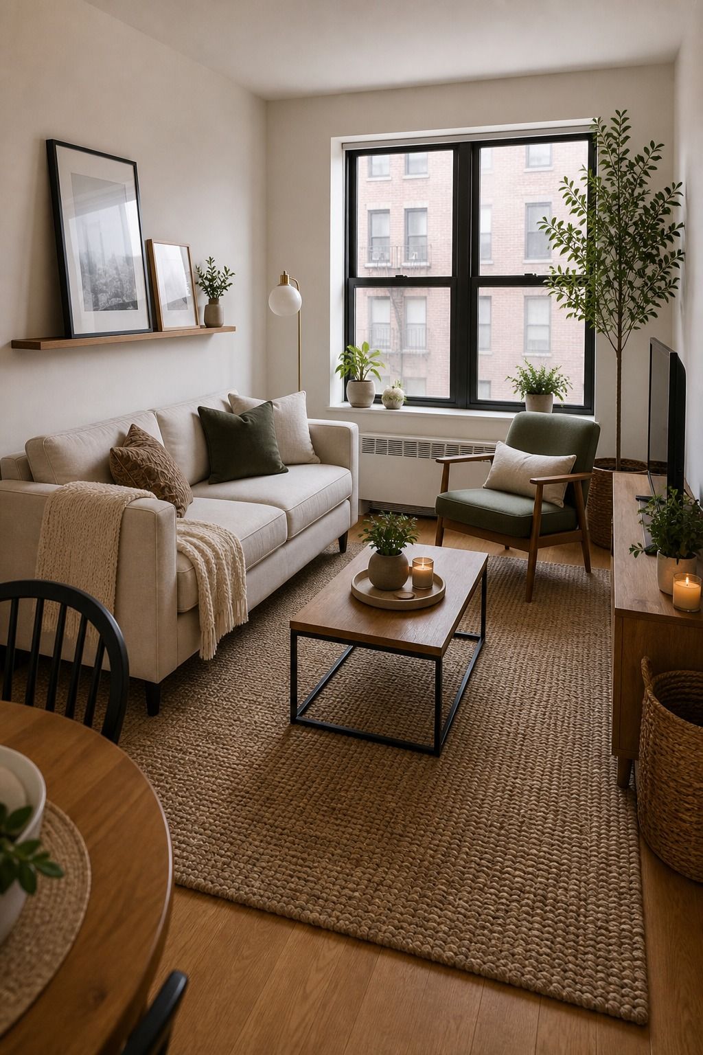 Anchor the Room With a Real Rug small apartment idea for Top 18 Small Apartment Interior Design Ideas That Transform Your Space.