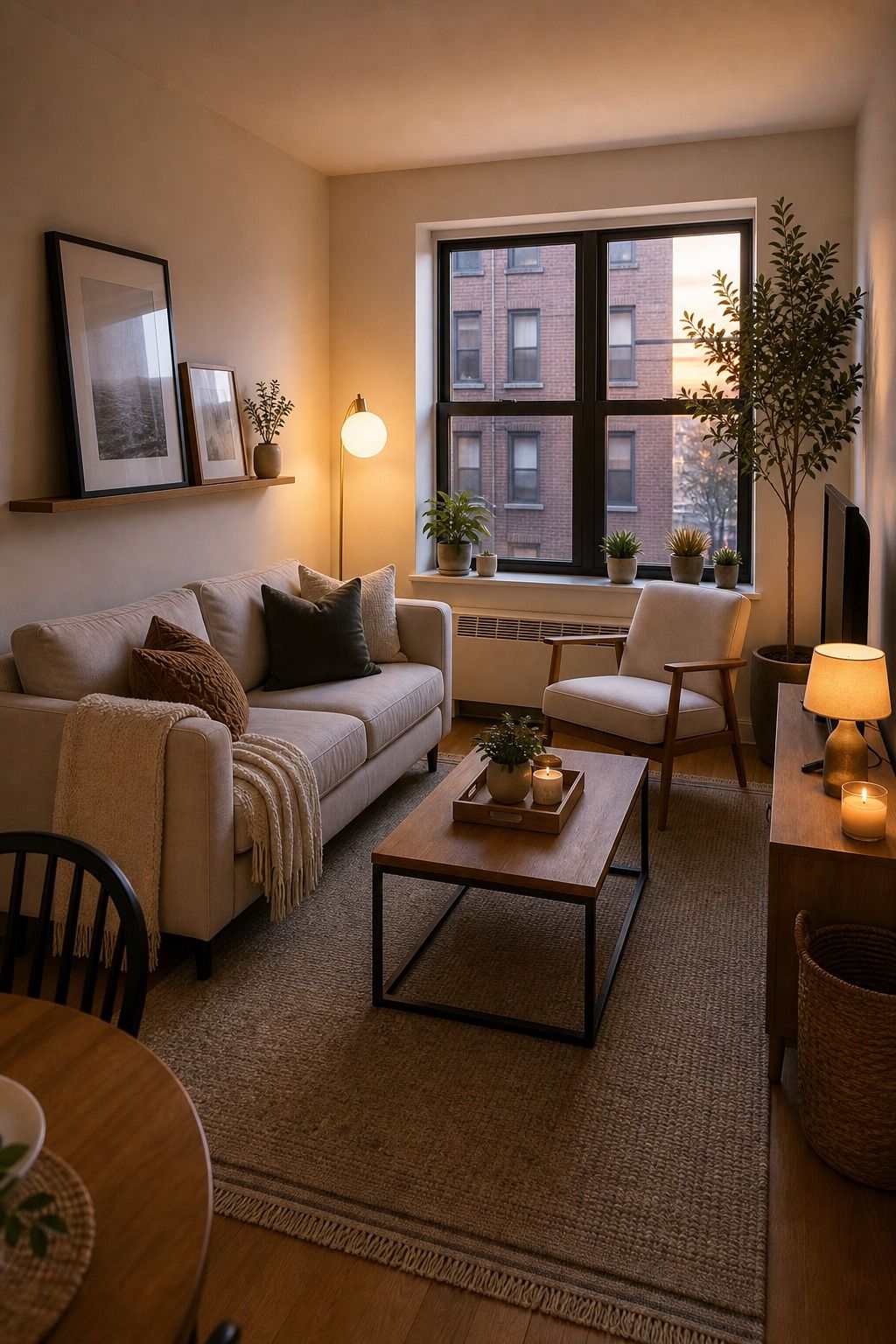 Layer Three Sources of Light small apartment idea for Top 18 Small Apartment Interior Design Ideas That Transform Your Space.
