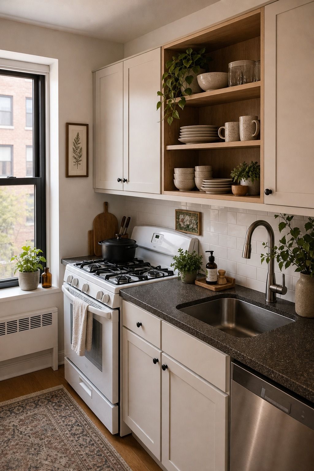Open One Cabinet for Display Storage small apartment idea for Top 18 Small Apartment Interior Design Ideas That Transform Your Space.