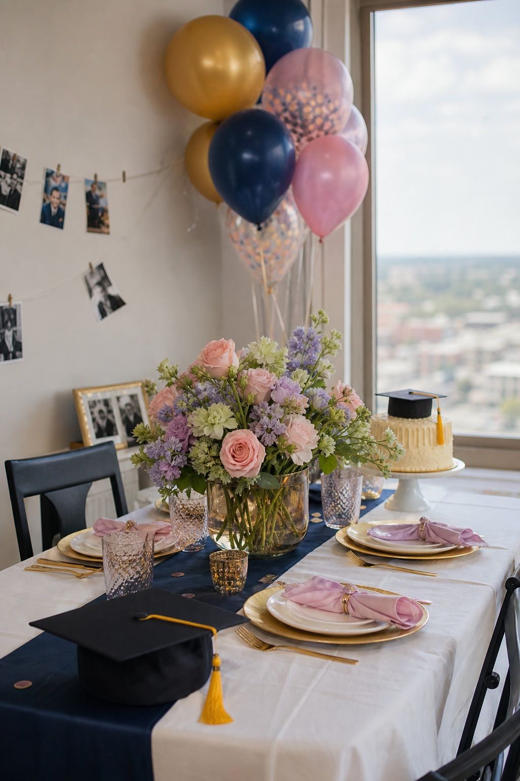 School Colors Accented with Soft Pastels small apartment idea for Top 18 Simple and Inviting Spring Graduation Party Decor Tips.