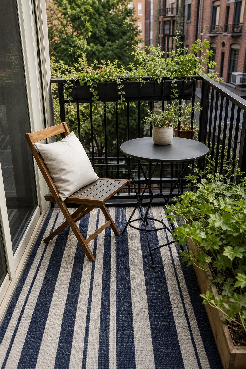 Outdoor Rug Anchor small apartment idea for Top 20 Summer Decor Inspiration Ideas for Small Apartments.