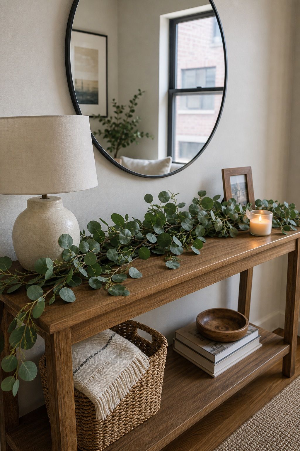 Eucalyptus Garland Across Surfaces small apartment idea for Top 20 Summer Decor Inspiration Ideas for Small Apartments.