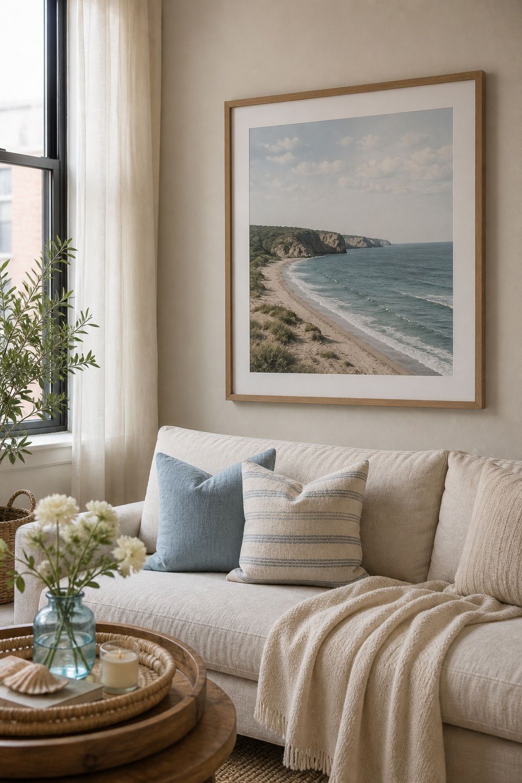 Coastal Print Wall Art small apartment idea for Top 20 Summer Decor Inspiration Ideas for Small Apartments.