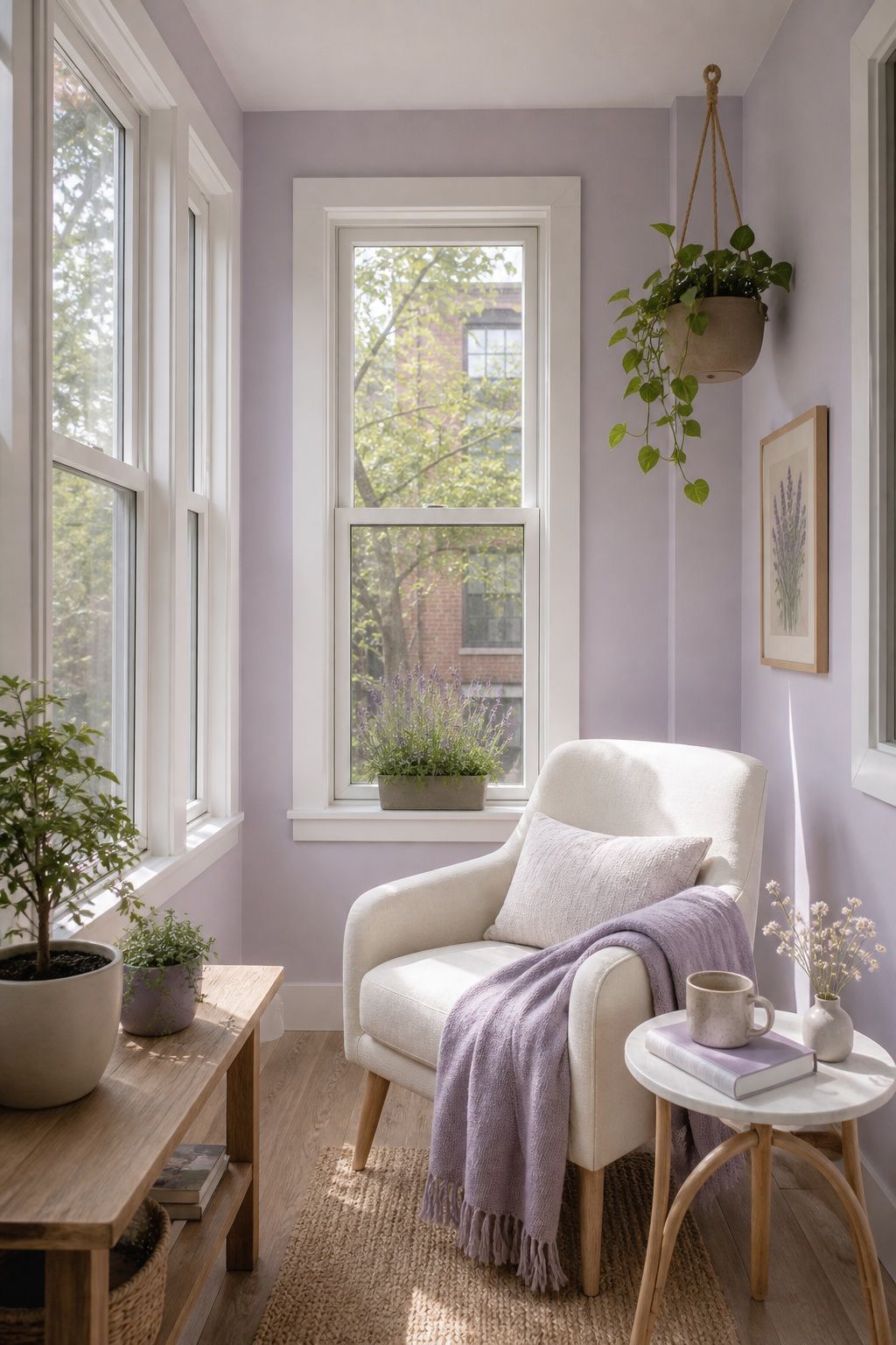 Soft Lavender for a Calming Retreat small apartment idea for Top 17 Sunroom Wall Color Ideas for a Bright Apartment Retreat.