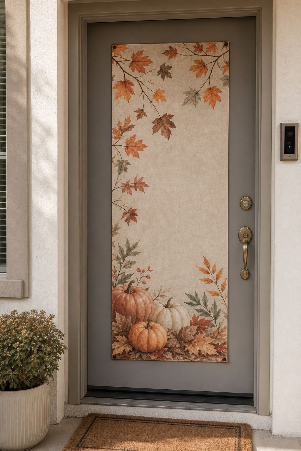 Use a Door Cover or Magnetic Decor small apartment idea for Top 17 Inviting Thanksgiving Door Decor Ideas for Small Apartments.