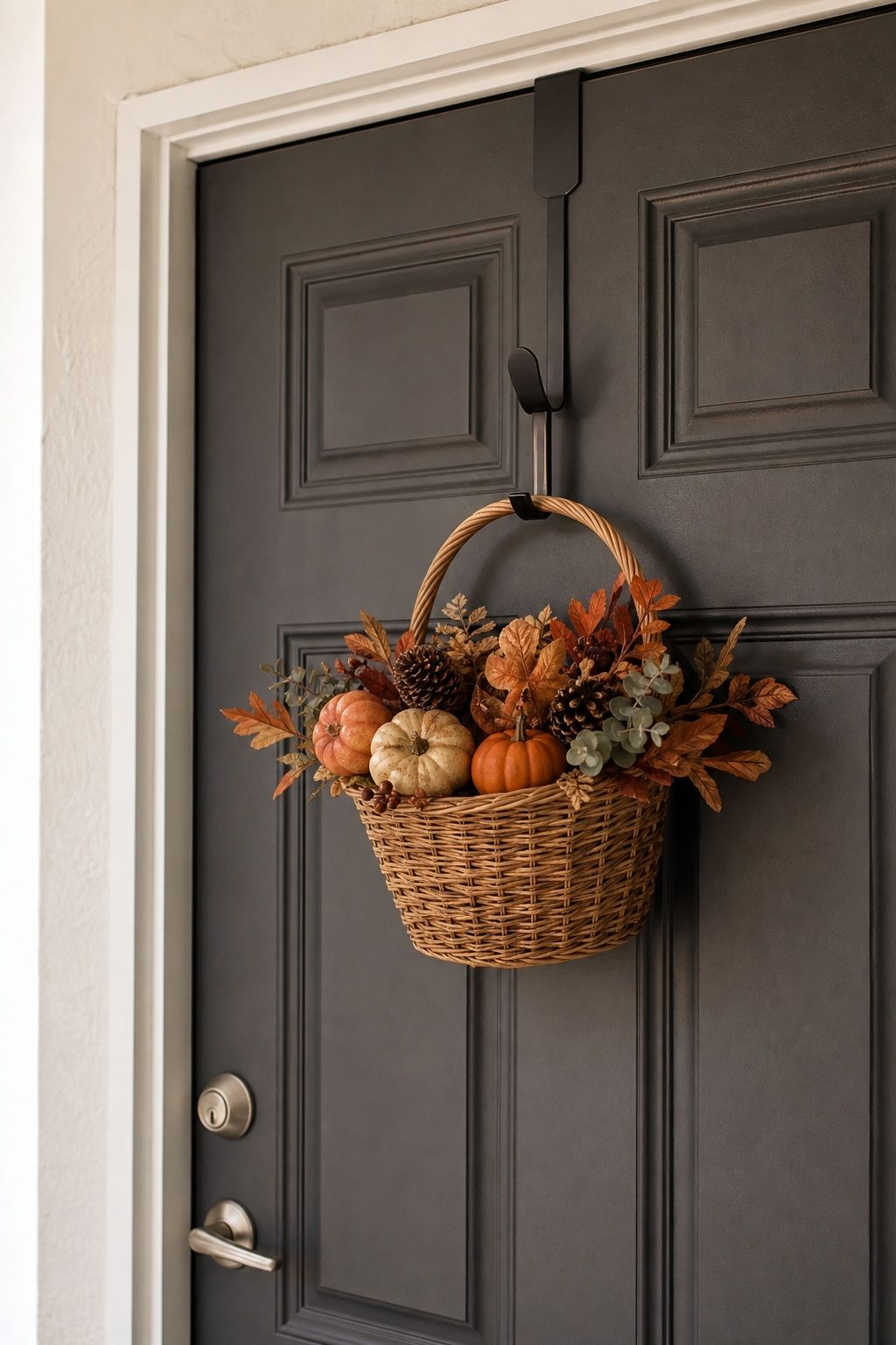 Hang Decor From an Over-the-Door Hook small apartment idea for Top 17 Inviting Thanksgiving Door Decor Ideas for Small Apartments.