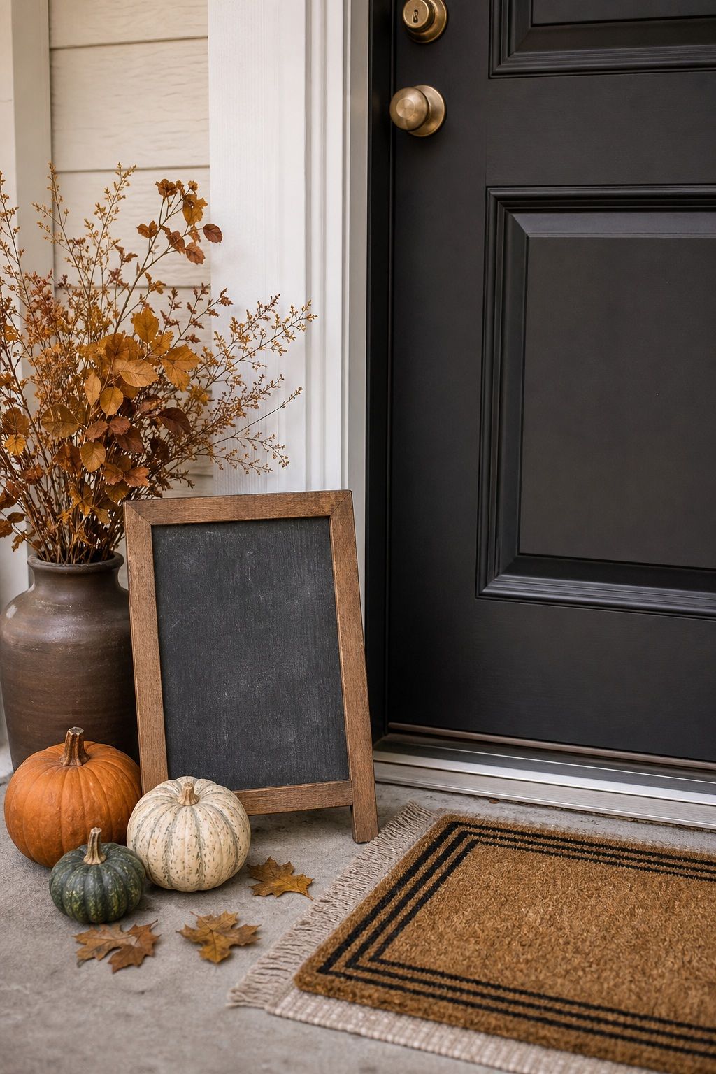 Style a Small Welcome Sign on the Doorstep small apartment idea for Top 17 Inviting Thanksgiving Door Decor Ideas for Small Apartments.