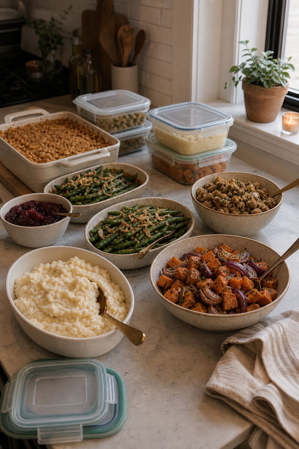 Pre-Plate the Sides You Can Make Ahead small apartment idea for Top 18 Thoughtful Thanksgiving Hosting Ideas to Make Your Celebration Shine.