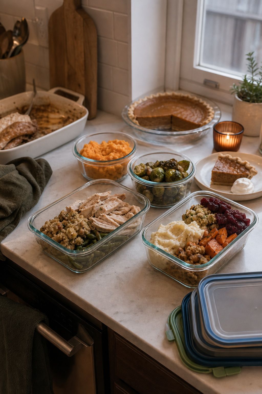 Plate Leftovers in Take-Home Containers small apartment idea for Top 18 Thoughtful Thanksgiving Hosting Ideas to Make Your Celebration Shine.