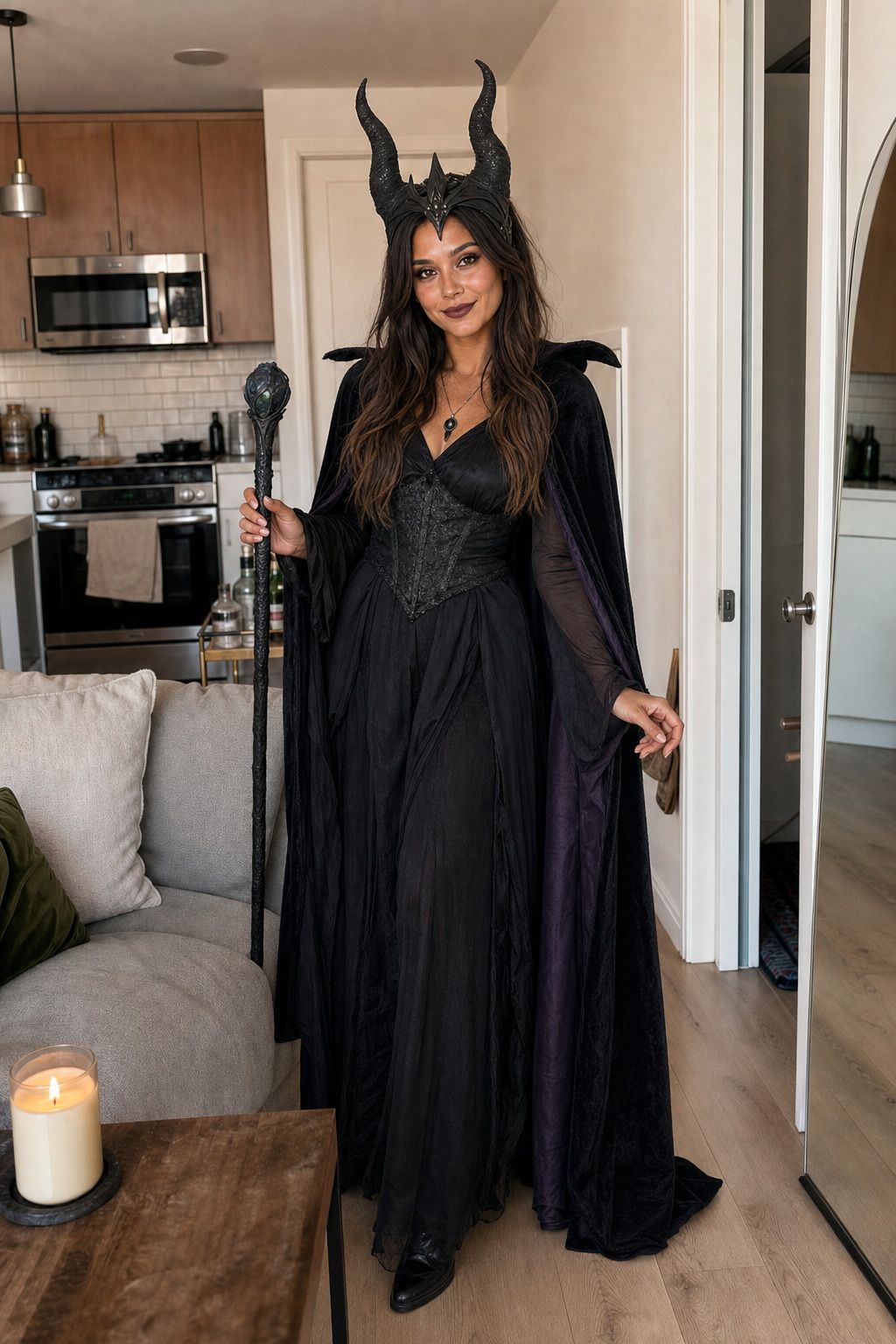 A Villain Icon Like Maleficent or a Witch Queen small apartment idea for Top 20 Creative Women Halloween Costume Ideas for Every Vibe.