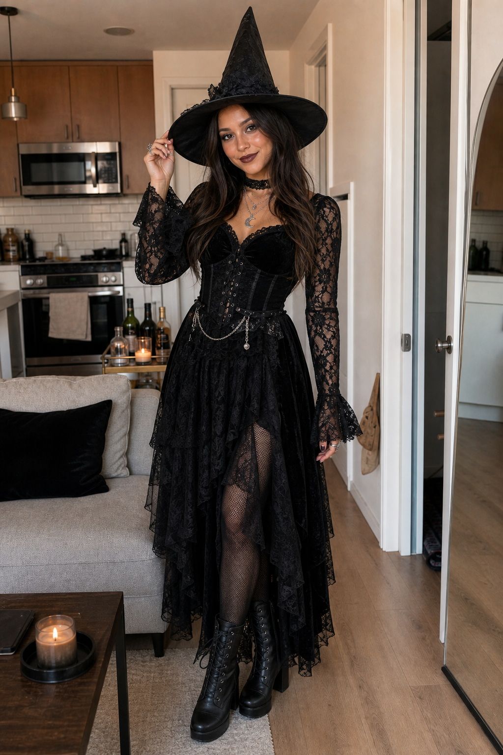 A Gothic Witch small apartment idea for Top 20 Creative Women Halloween Costume Ideas for Every Vibe.