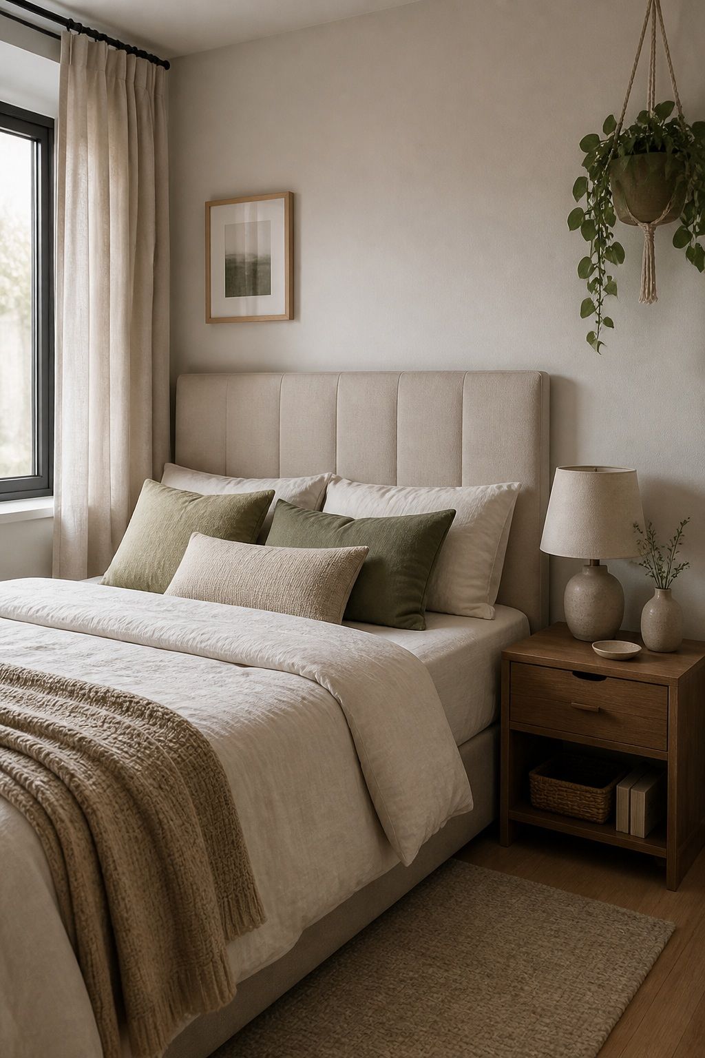 Add an Upholstered or Padded Headboard small apartment idea for Top 17 Bedroom Zen Home Decor Ideas for Small Apartments.