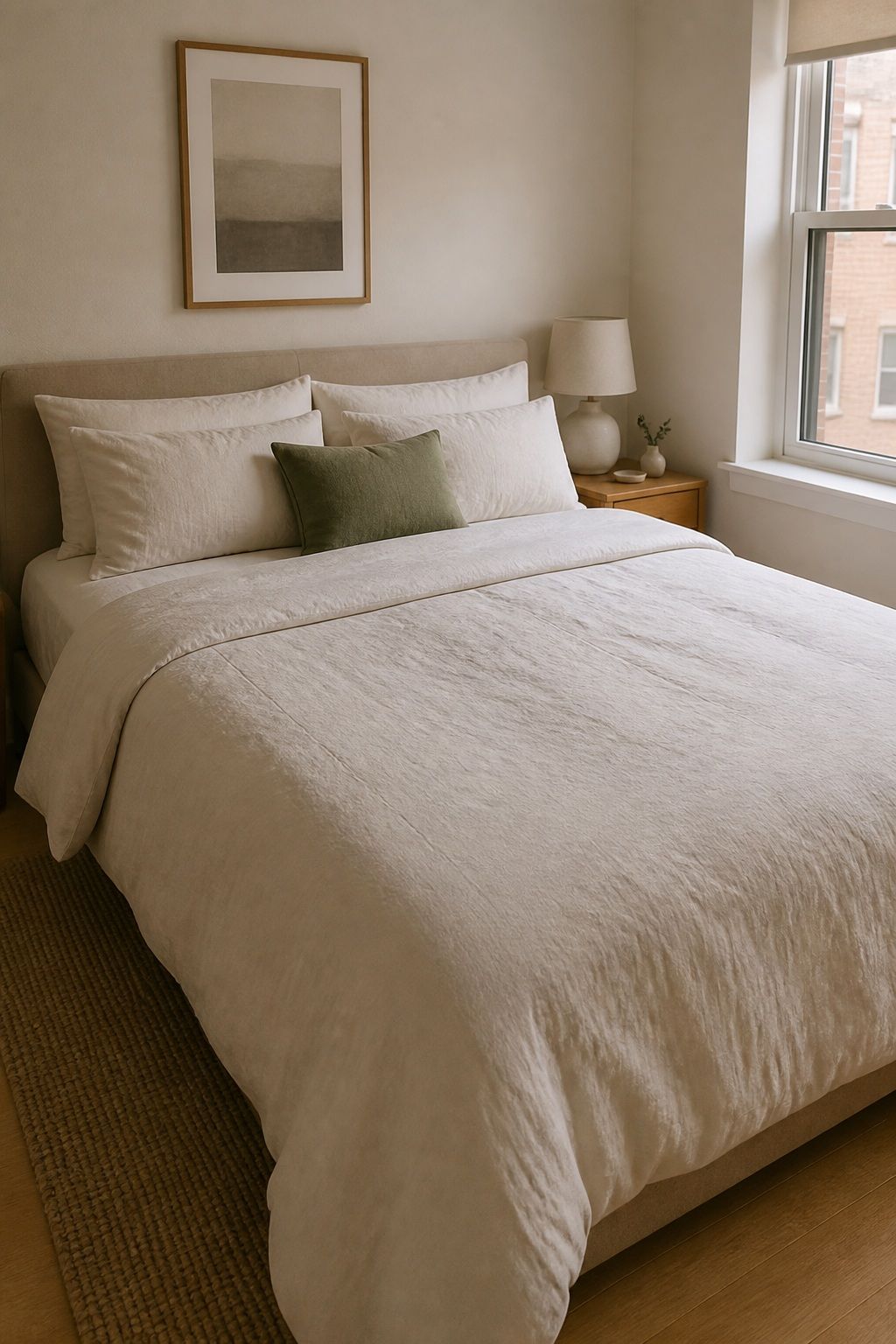 Keep the Bed Simple and Uncluttered small apartment idea for Top 17 Bedroom Zen Home Decor Ideas for Small Apartments.