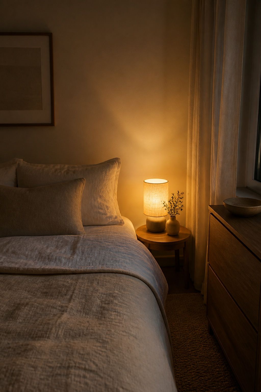 Add a Warm, Low Light Source small apartment idea for Top 17 Bedroom Zen Home Decor Ideas for Small Apartments.