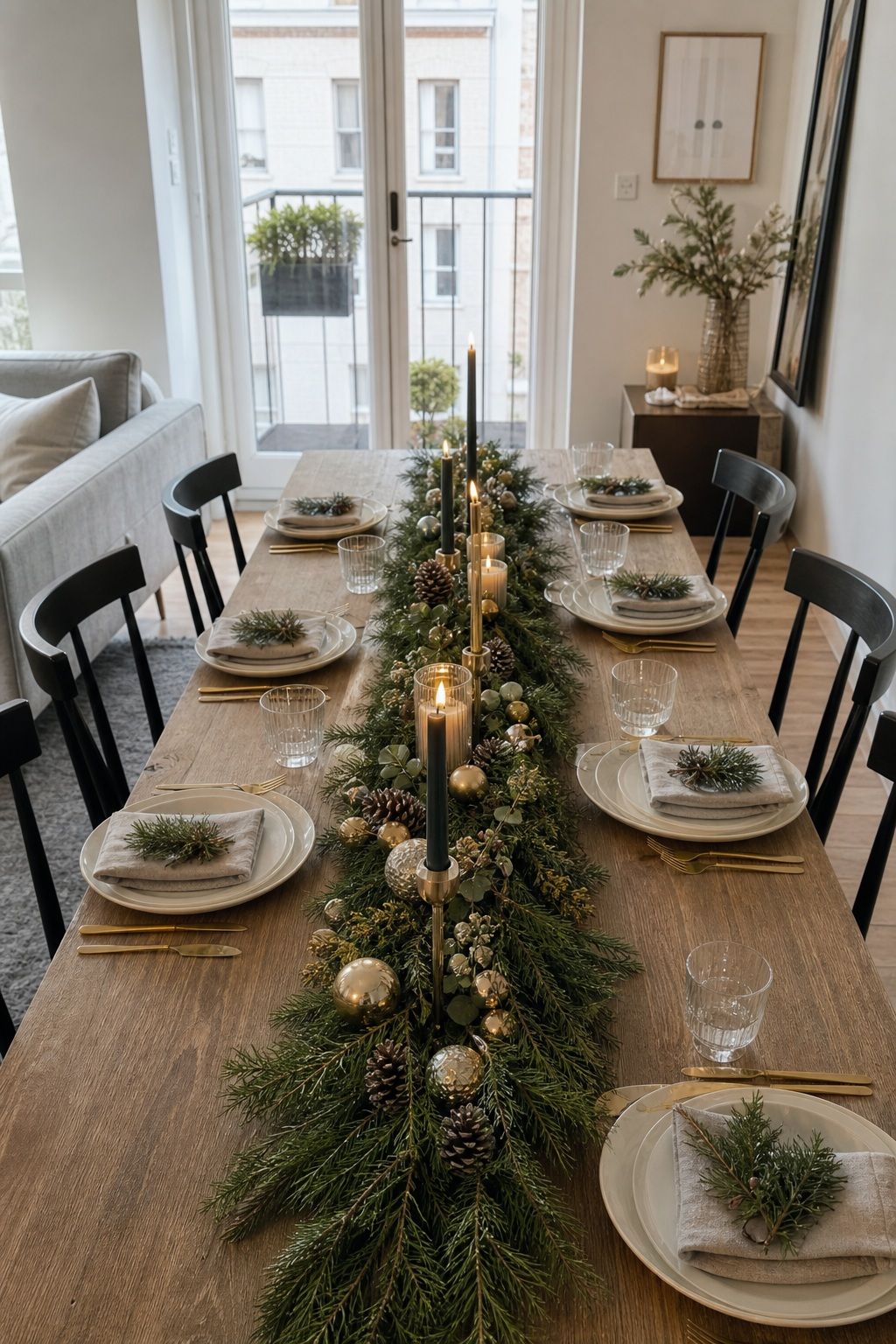 For a Long Table, Build a Horizontal Runner small apartment idea for Top 18 Fresh Christmas Decorations Centerpiece Ideas for Small Apartments.