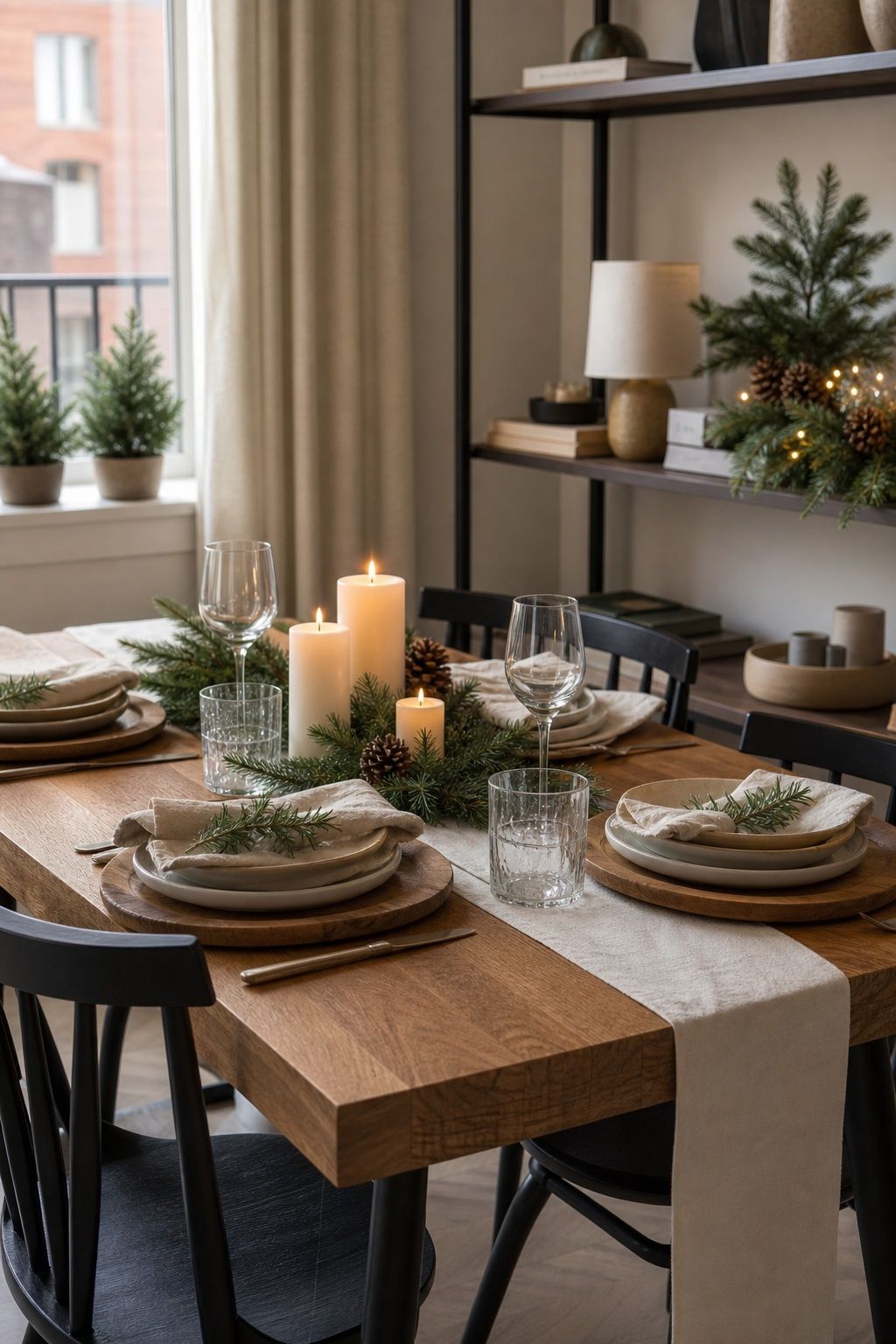 Set a Rustic Table With Natural Layers small apartment idea for Top 17 Classic Rustic Christmas Decorations With a Modern Twist for Small Apartments.