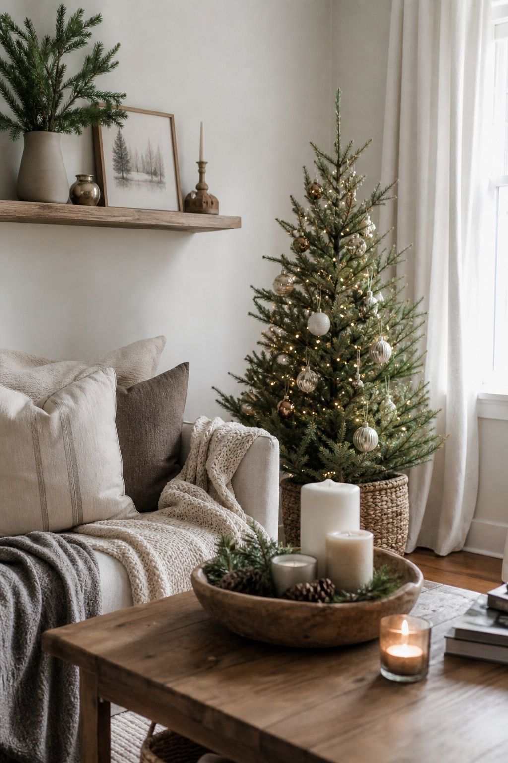 Pull the Palette Toward Neutral small apartment idea for Top 17 Classic Rustic Christmas Decorations With a Modern Twist for Small Apartments.