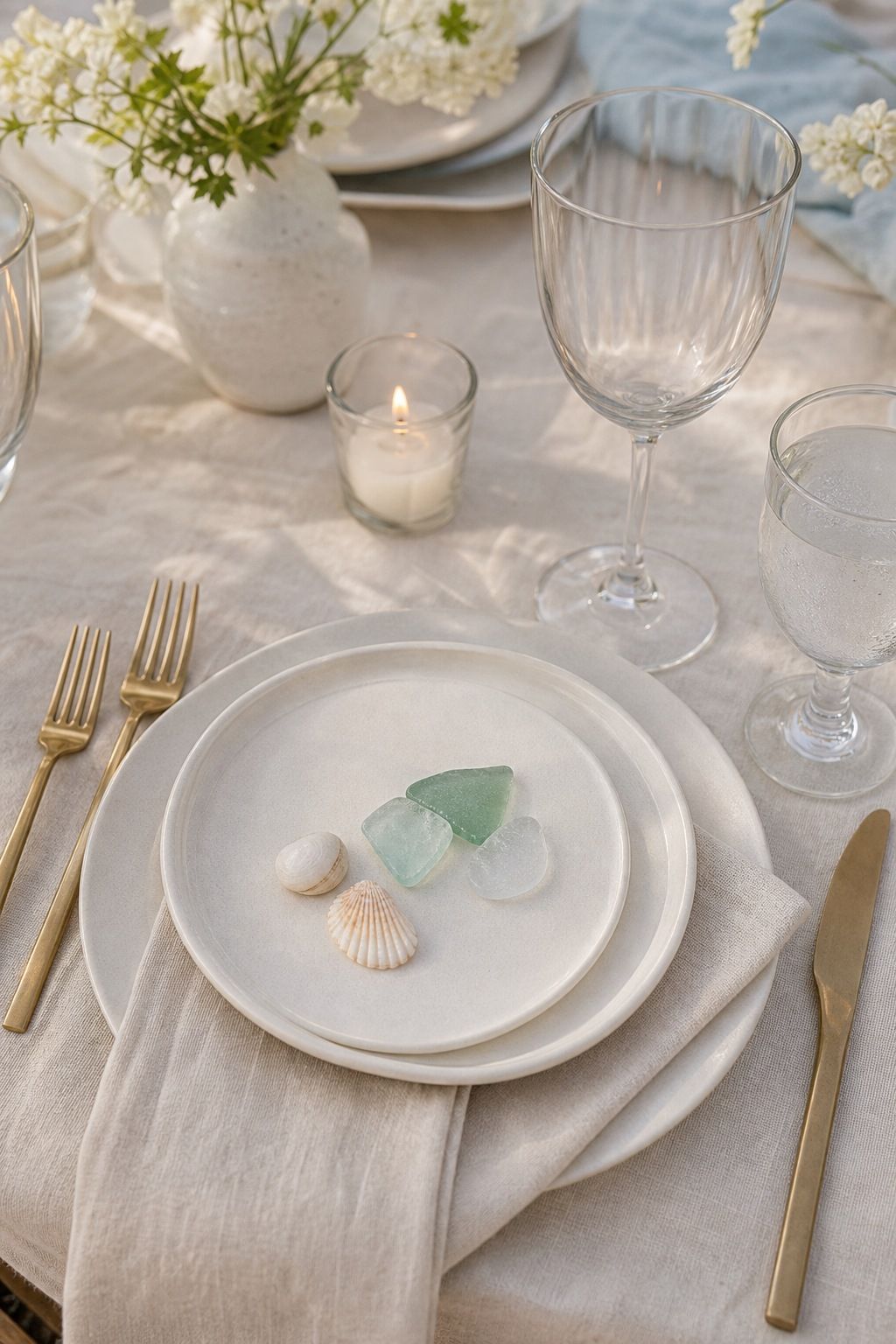 Add Sea Glass and Shell Accents Sparingly small apartment idea for Top 18 Summer Wedding Aesthetic Ideas That Look Curated Without Trying.