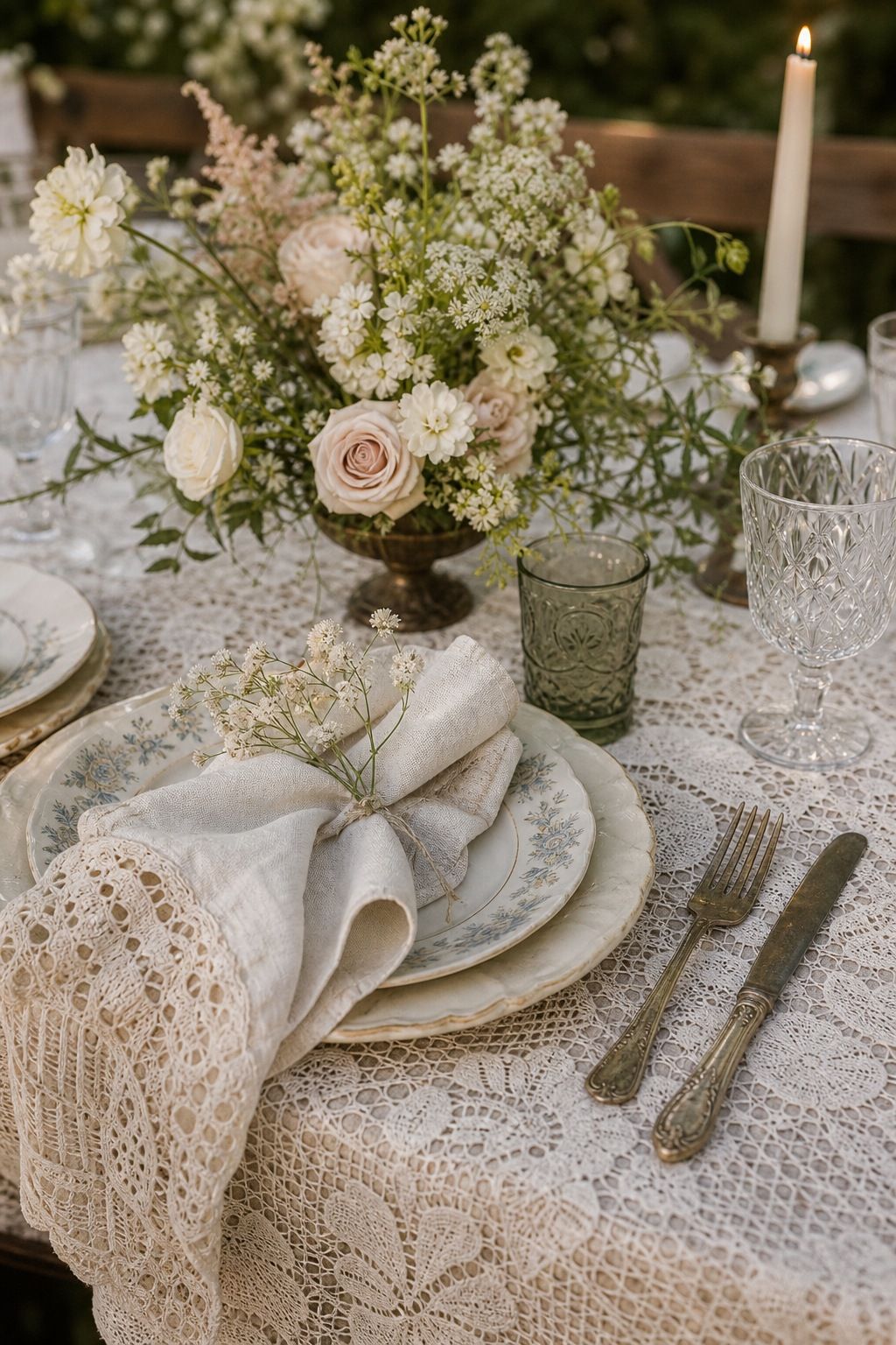 Add Lace and Antique Linens small apartment idea for Top 18 Summer Wedding Aesthetic Ideas That Look Curated Without Trying.