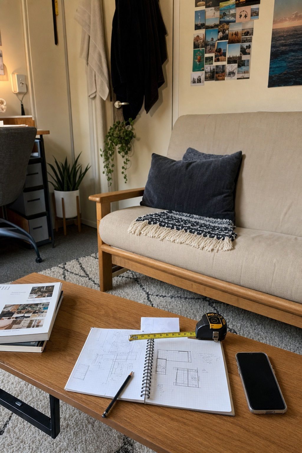 Plan the Layout Before Buying Anything small apartment idea for Top 19 Best College Dorm Living Room Ideas on a Budget.