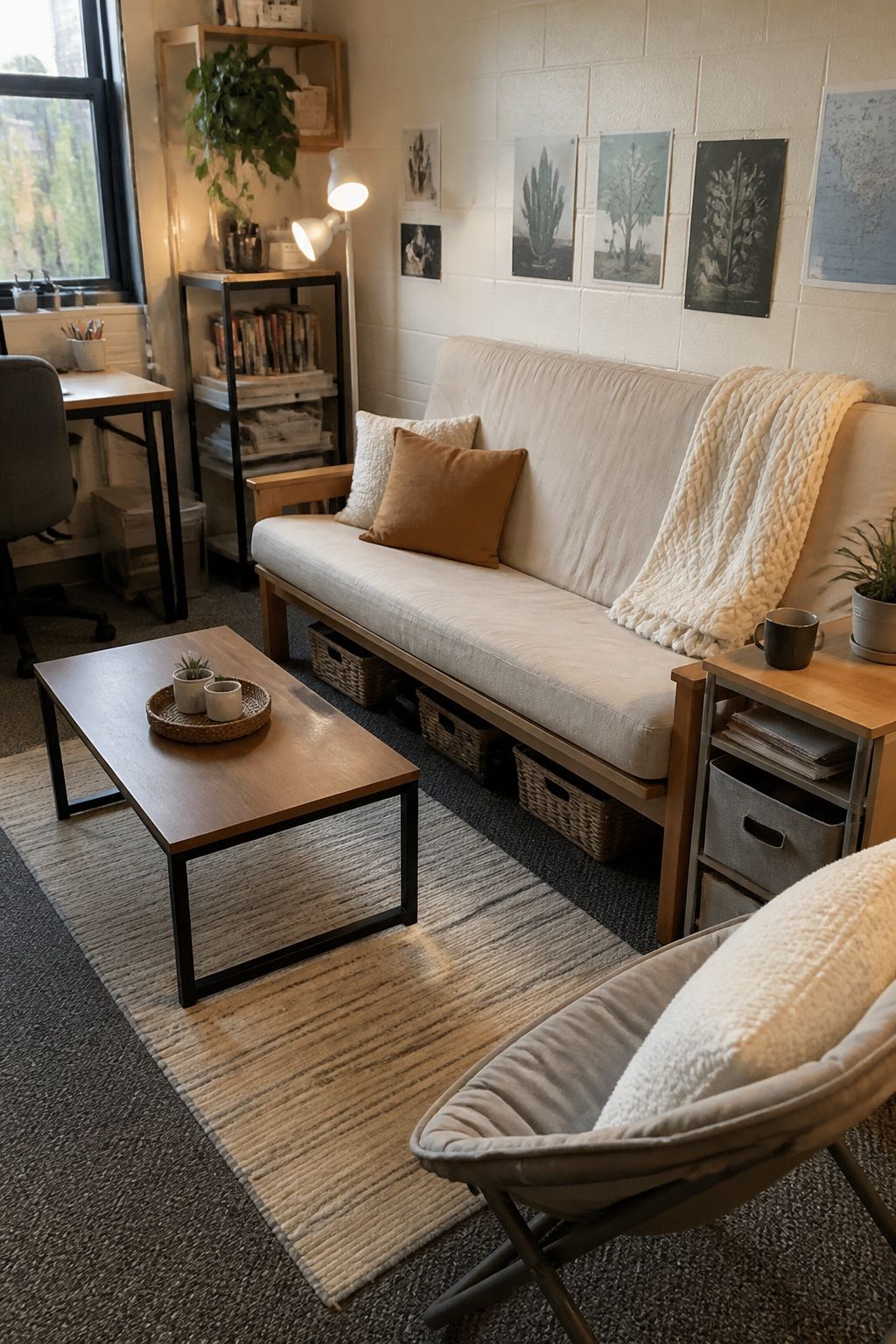 Choose Furniture That Earns Its Footprint small apartment idea for Top 19 Best College Dorm Living Room Ideas on a Budget.