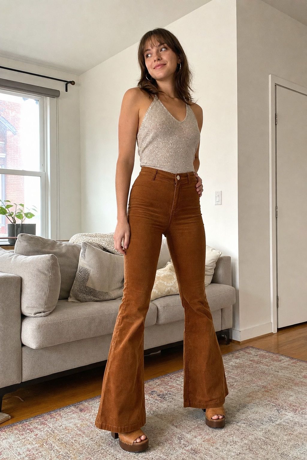 A 70s Disco Character in Flares and Sparkle small apartment idea for Top 19 College Halloween Costume Ideas That Are Cheap and Easy.